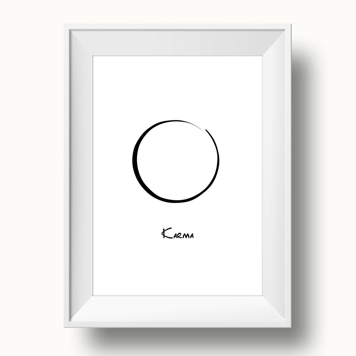 Karma Enso Circle Zen Minimalist Brushstroke Black And White Poster - Image 3