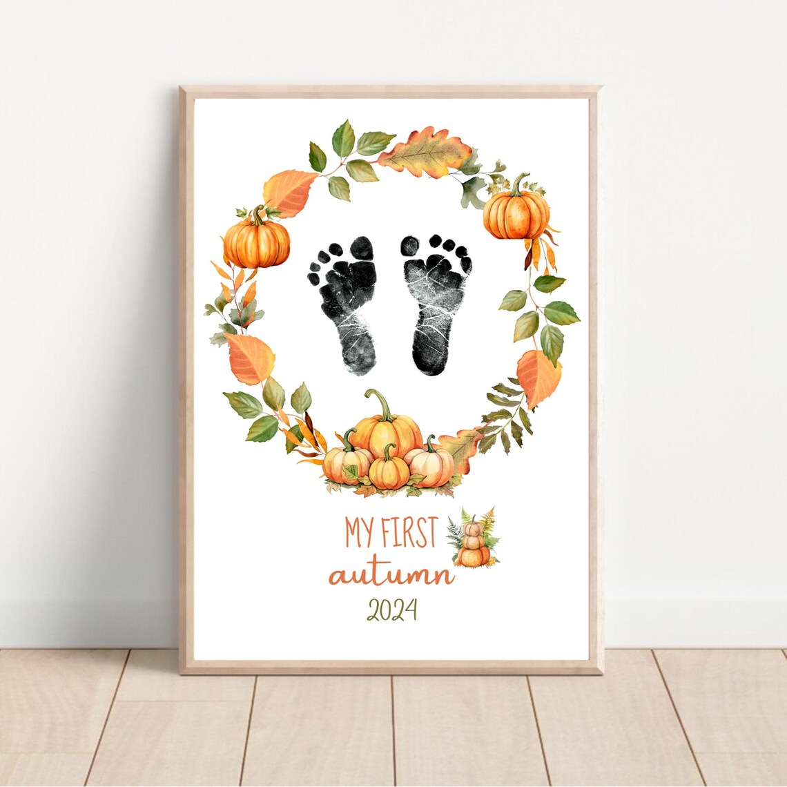 My First Fall Footprint Keepsake Art Print - Image 2