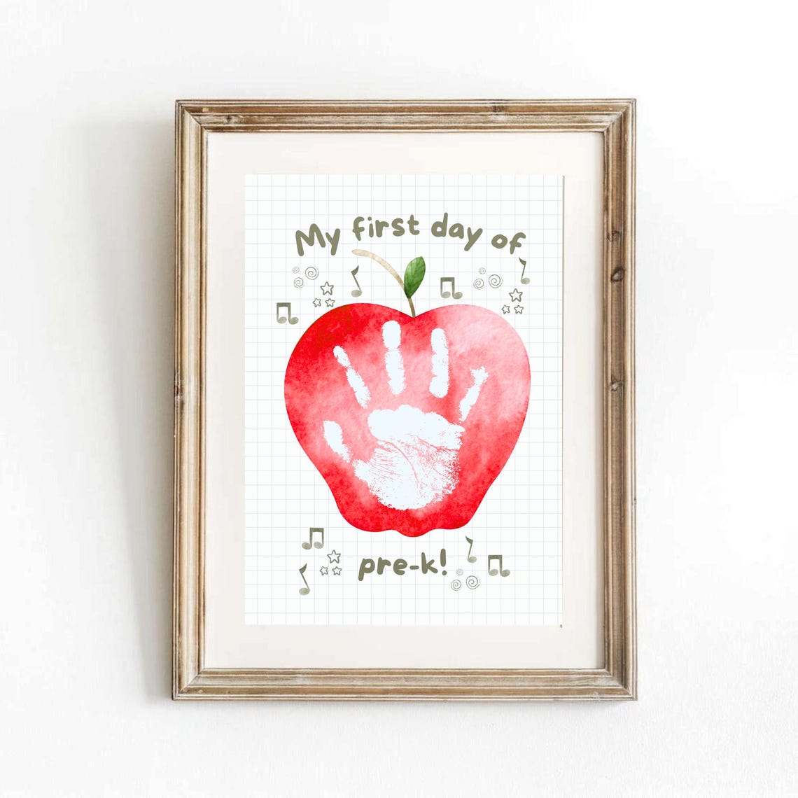 My First Day Of Pre K Apple Handprint Watercolor Keepsake School Art - Image 2
