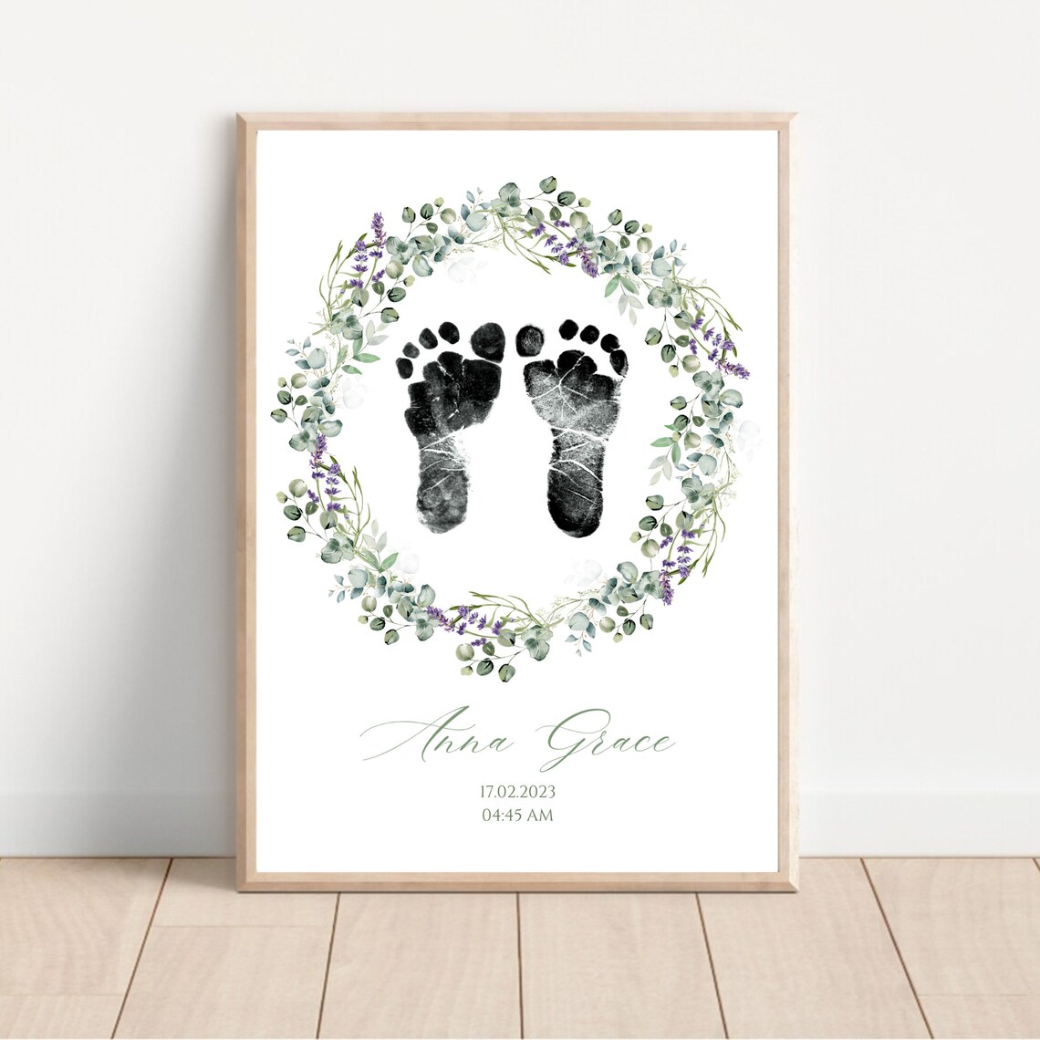 Lavander Eucalyptus Baby Footprints Keepsake