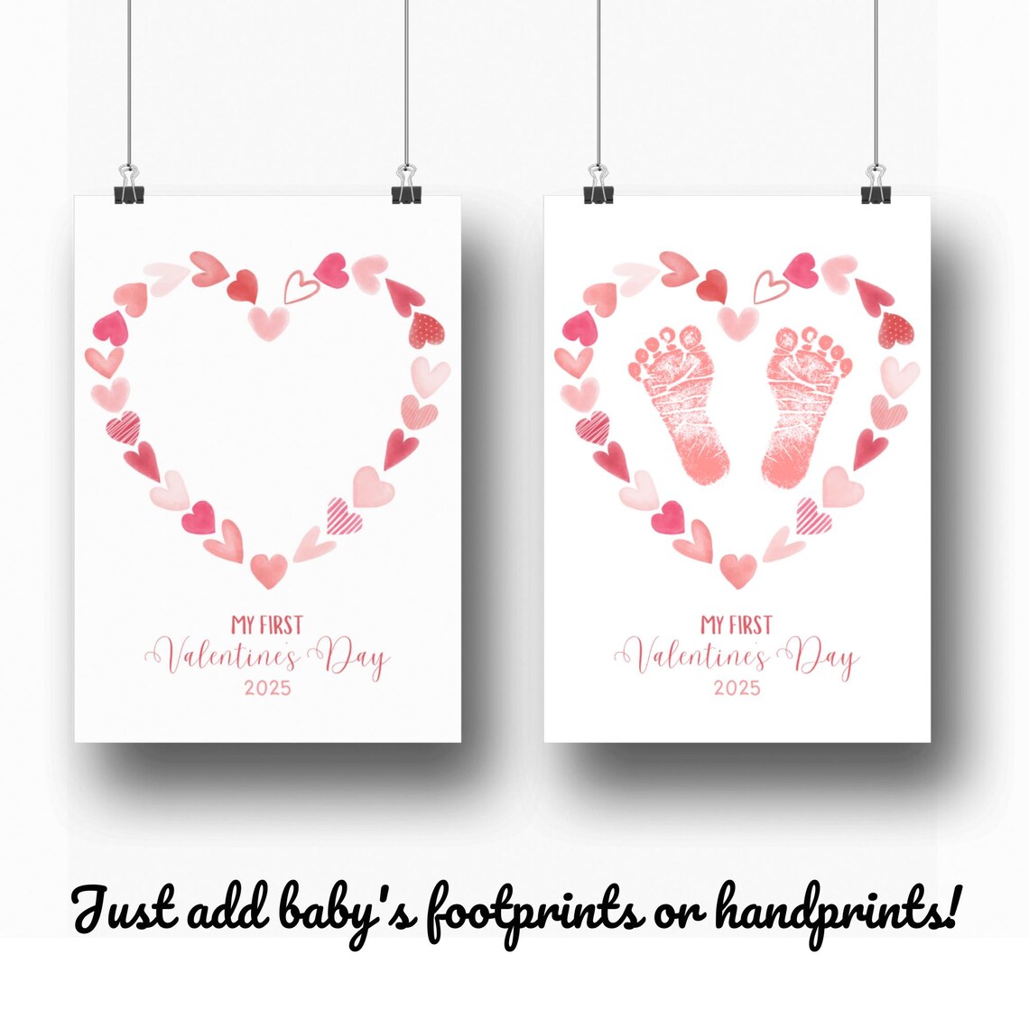 My First Valentine's Day Footprint Art Print - Image 3
