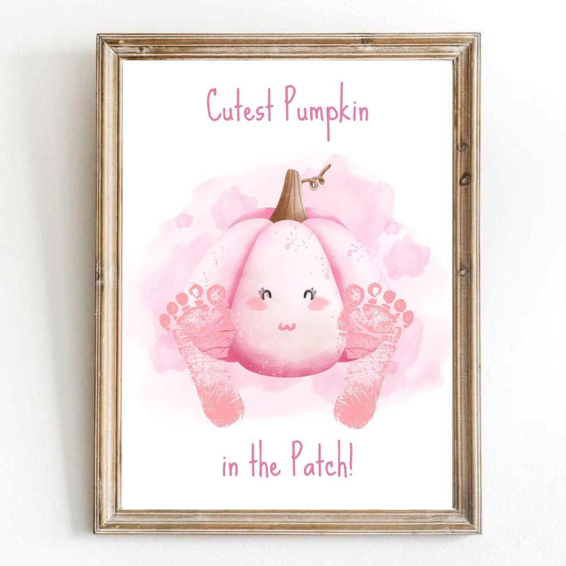 Baby Footprint Fall Cutest Pumpkin in the Patch Keepsake Poster