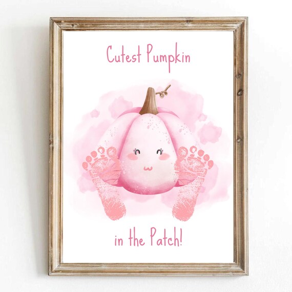 Baby Footprint Fall Cutest Pumpkin in the Patch Keepsake Poster