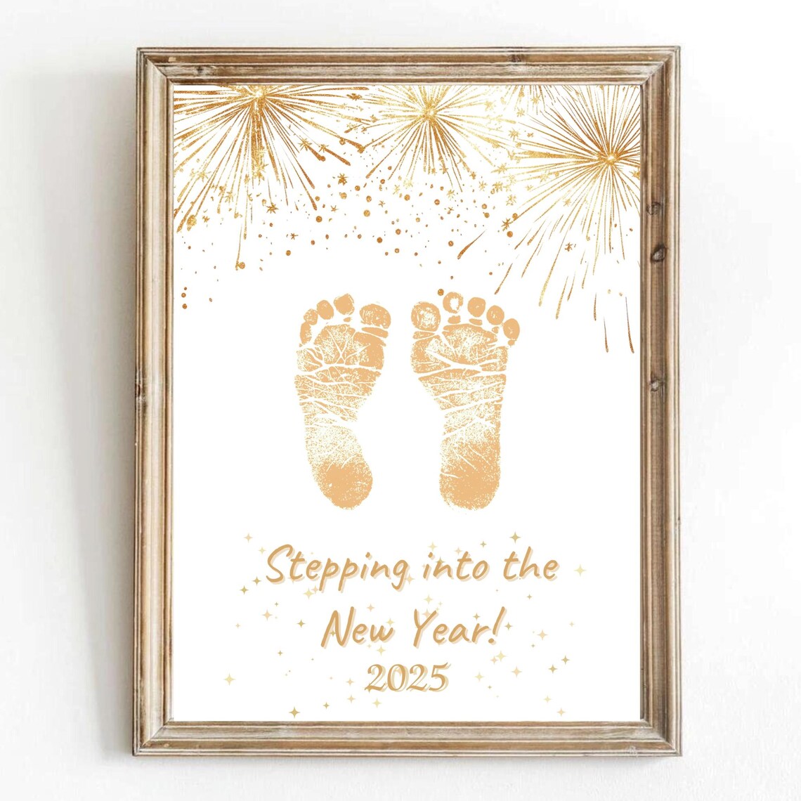 New Year Footprint Keepsake, Holiday Handprint Craft