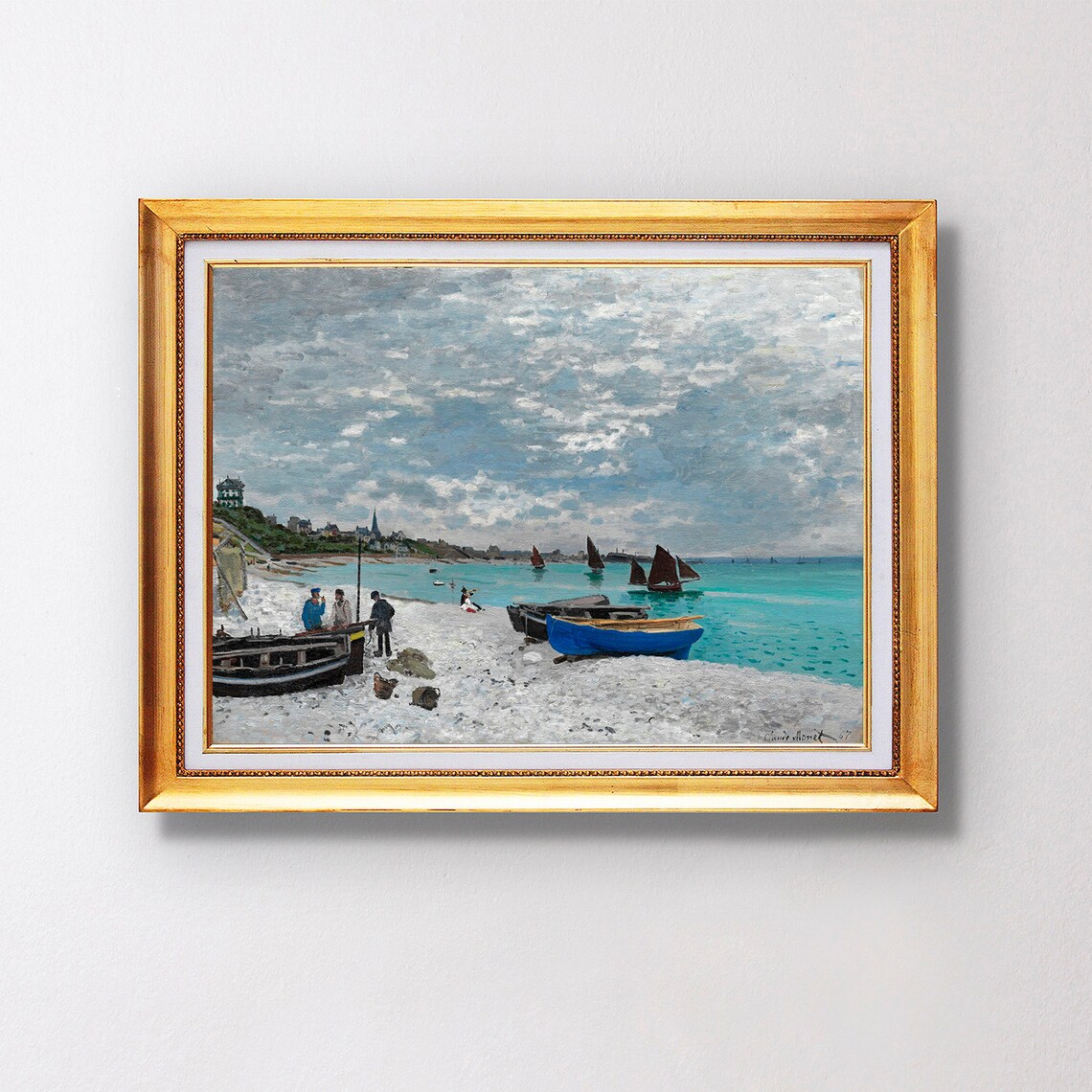 Claude Monet The Beach At Sainte Adresse Fine Art Glice 1867 Sku 0076