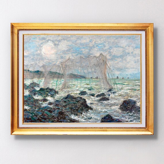 Claude Monet Fishing Nets At Pourville Fine Art Glice 1882 Sku 0176