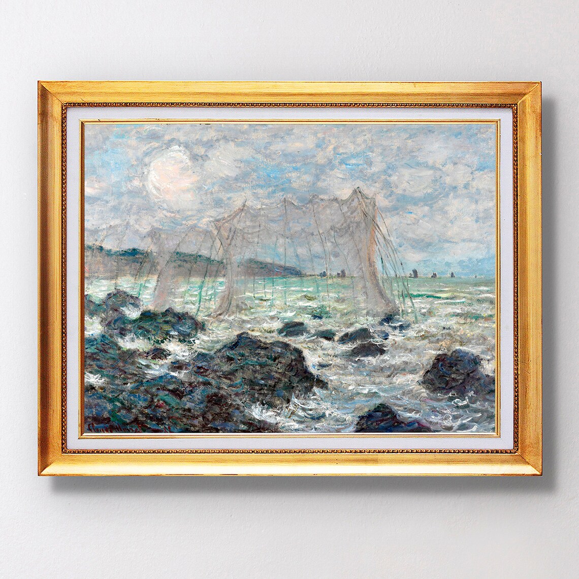 Claude Monet Fishing Nets At Pourville Fine Art Glice 1882 Sku 0176