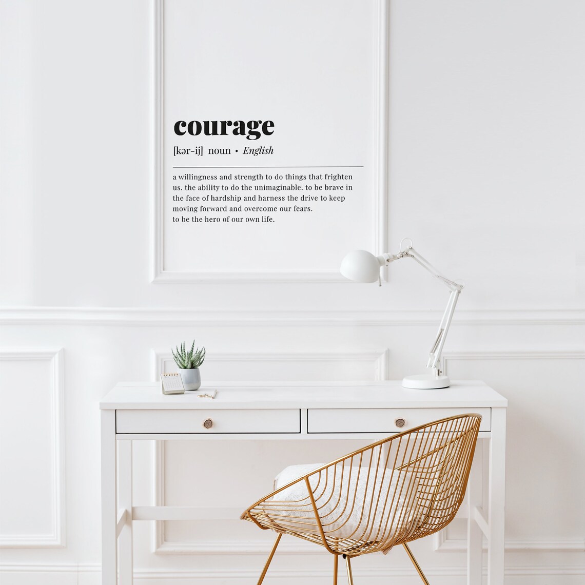 Courage Definition Quote Typography Art Print