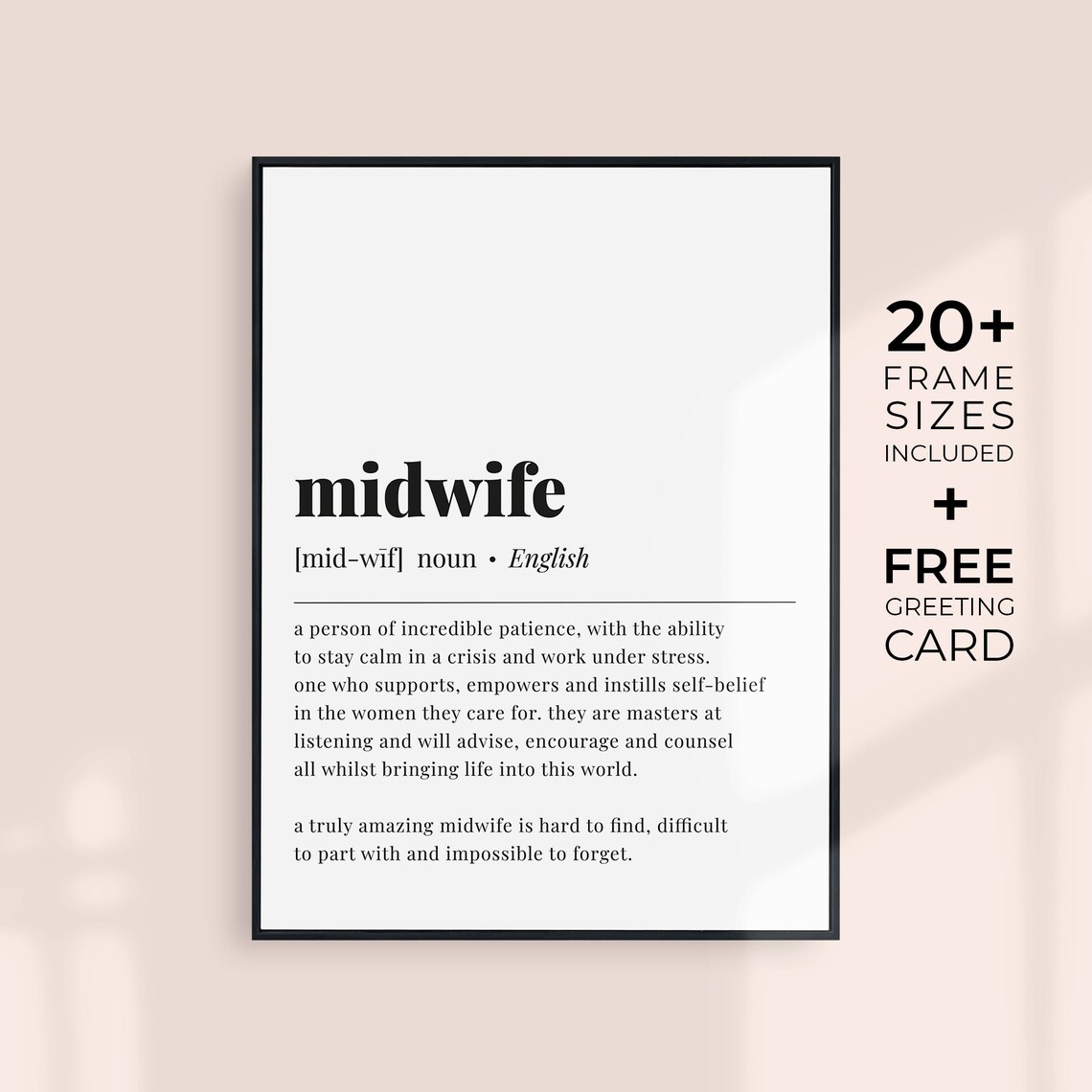 Midwife Definition Art Print, Midwife Thank You Gift - Image 6