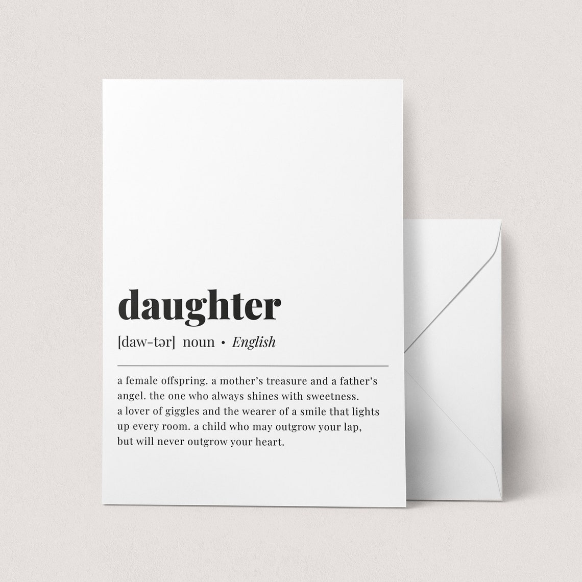 Daughter Definition Parent Love Gift Minimalist Typography Poster - Image 2