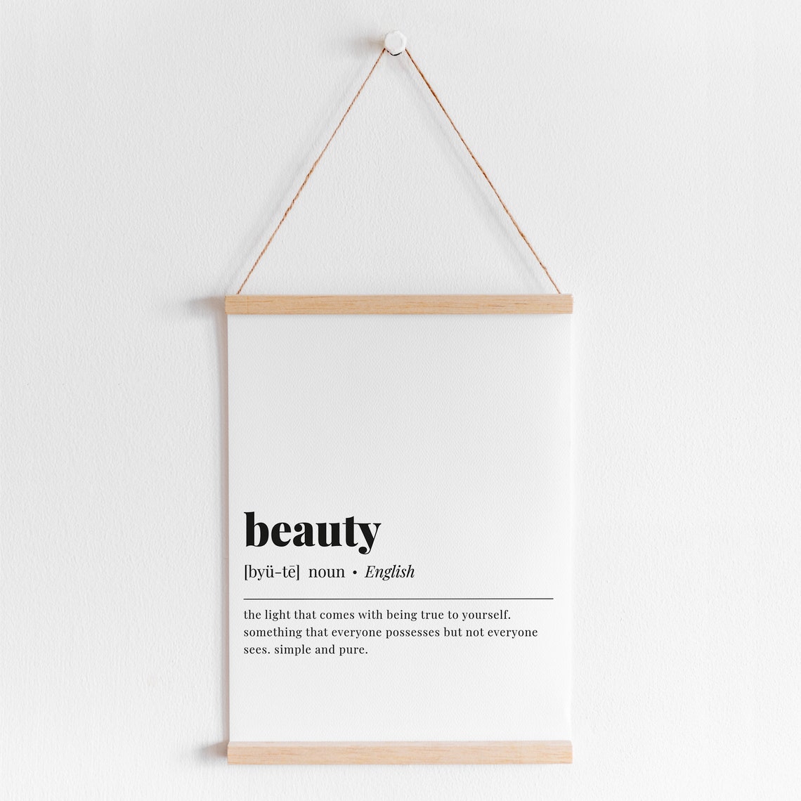 Beauty Definition True To Yourself Minimalist Typography Poster