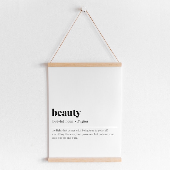 Beauty Definition True To Yourself Minimalist Typography Poster