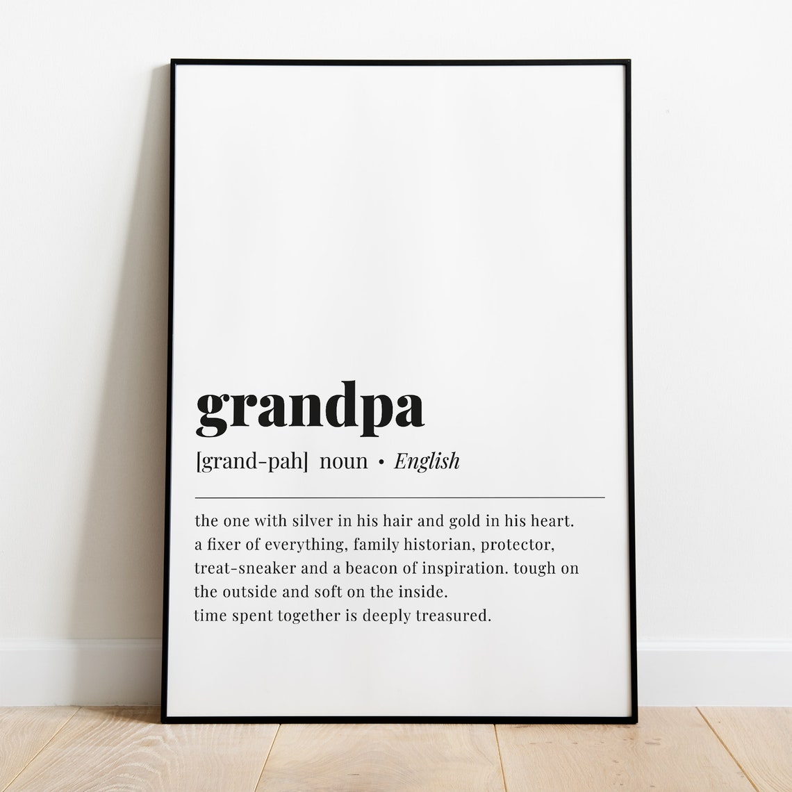 Grandpa Definition Heartfelt Gift For Grandfathers Noun Meaning Poster - Image 5