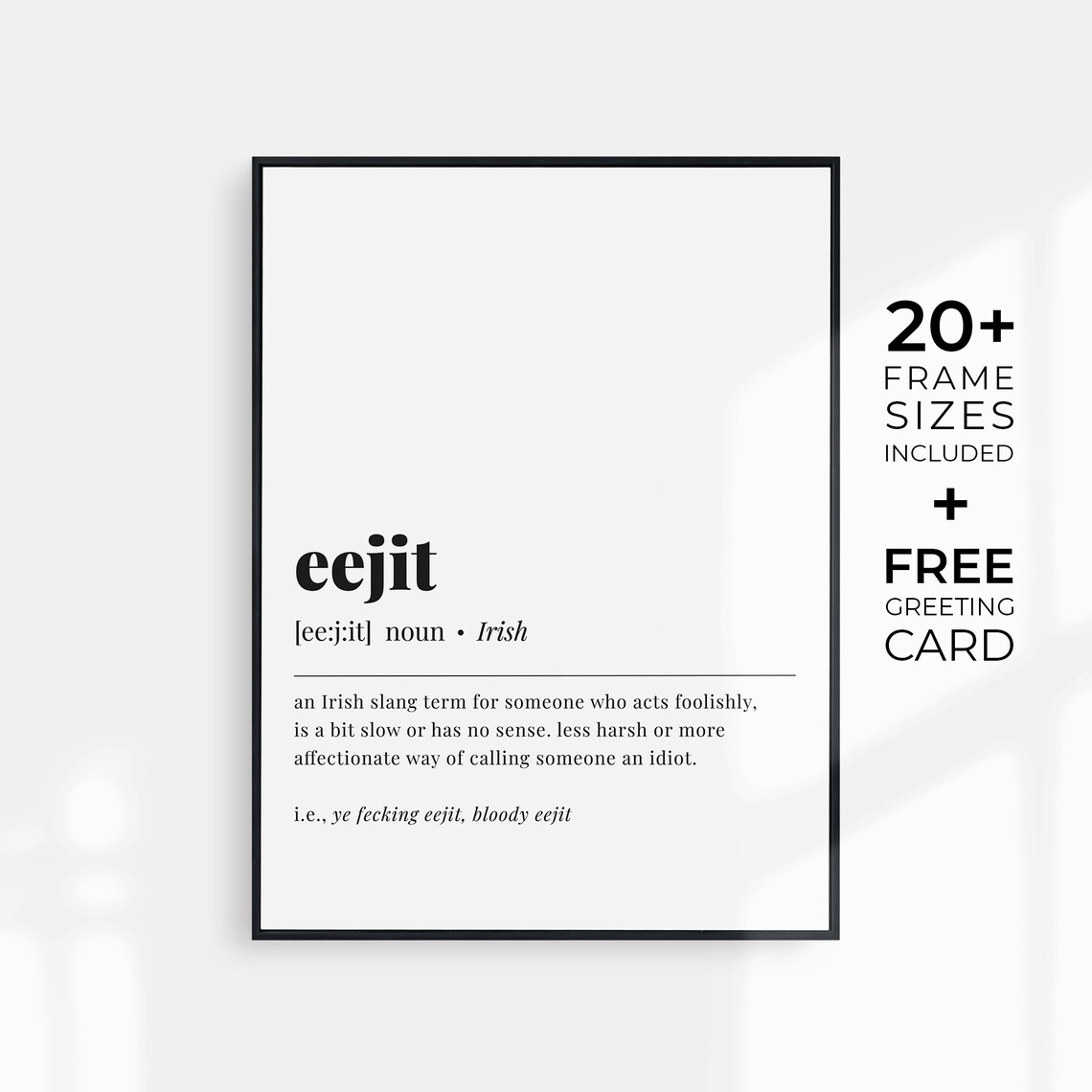 Eejit Definition Irish Slang Funny St. Patricks Day Art Print