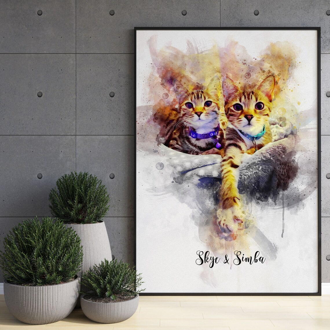 Personalised Pet Portrait Watercolour Pet Memorial Print - Image 3