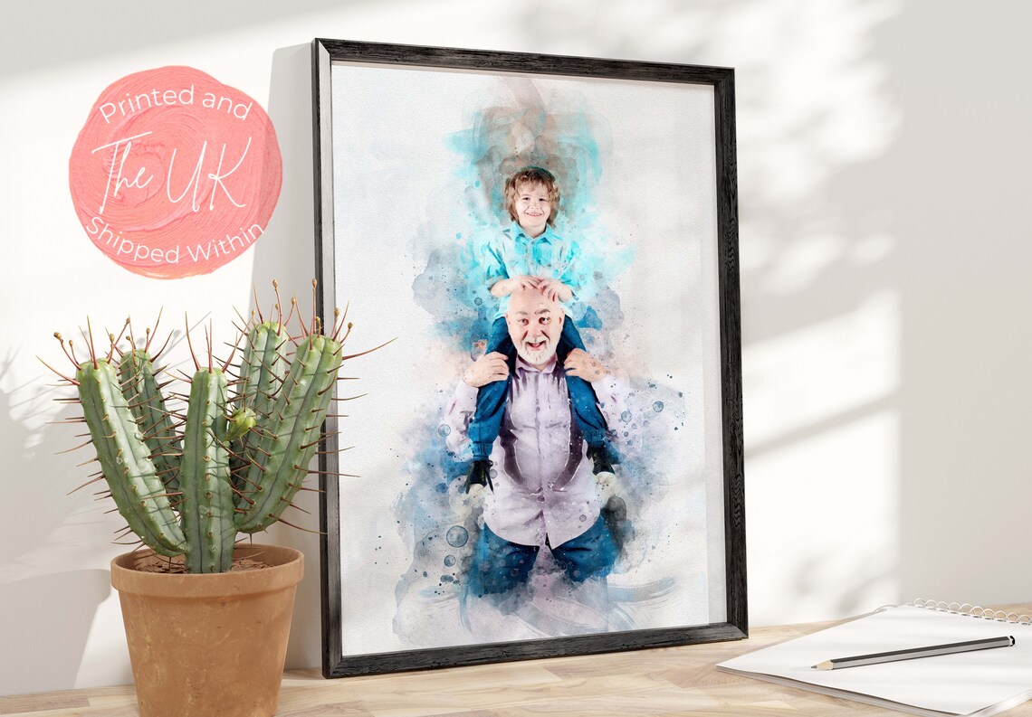 Happy Dad With Son on Shoulders My Dad Is My Superhero Quote Poster - Image 4