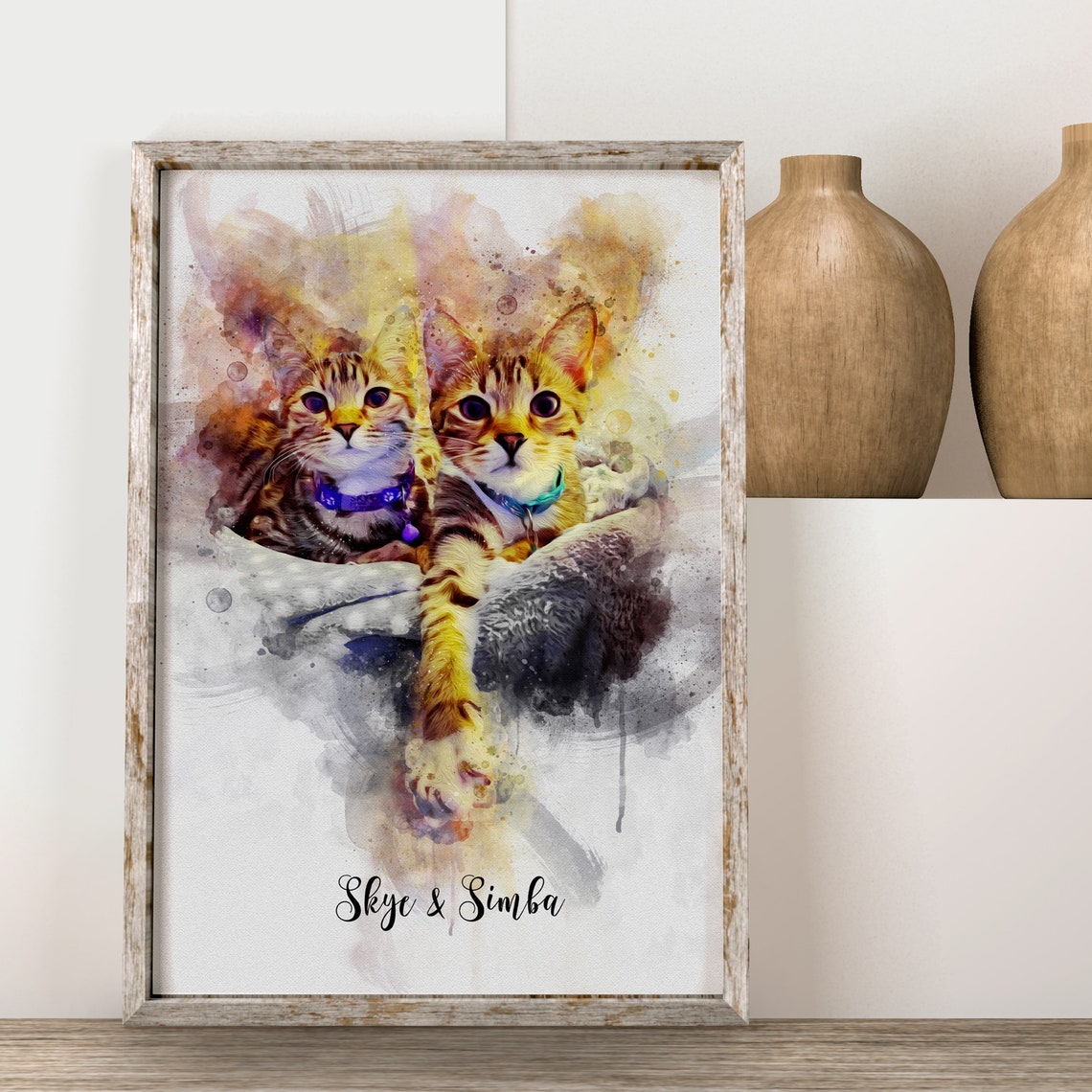 Watercolor Pet Portrait Painting From Photo Dog Portrait Cat Portrait Pet Memorial Gift Pet Lover Birthday Gift Pet Gift Mom Christmas Gift - Image 2