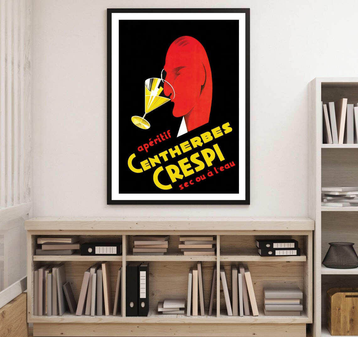 Centherbes Crespi Aperitif Vintage French Art Deco Bar Poster - Image 3