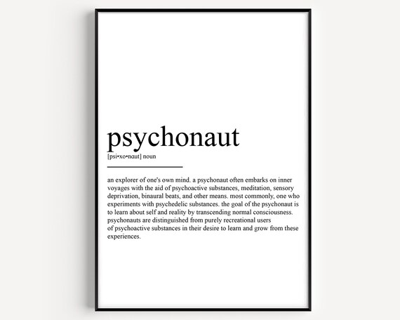 Psychonaut Definition Typography Art Print