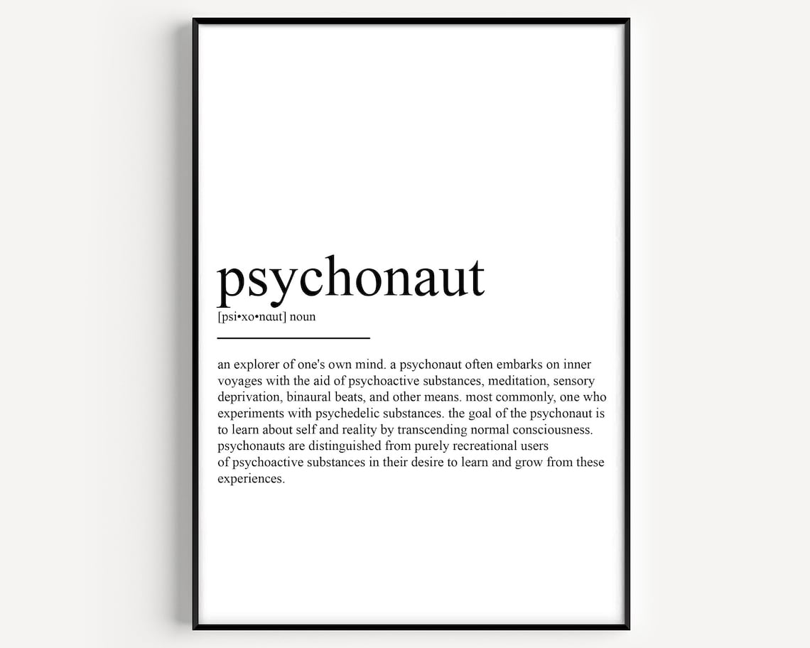 Psychonaut Definition Typography Art Print