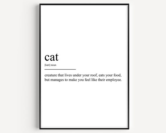 Cat Definition Art Print, Customer Favourite
