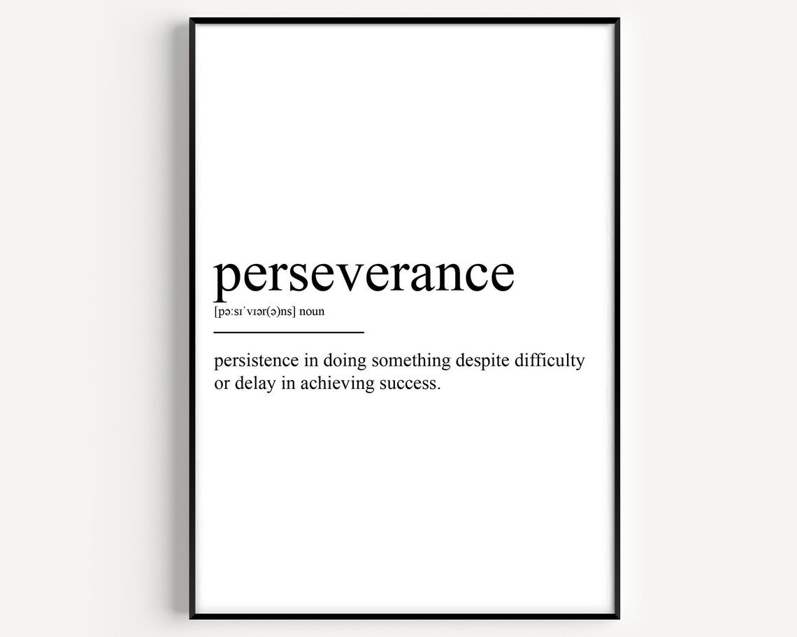Perseverance Definition Poster Print