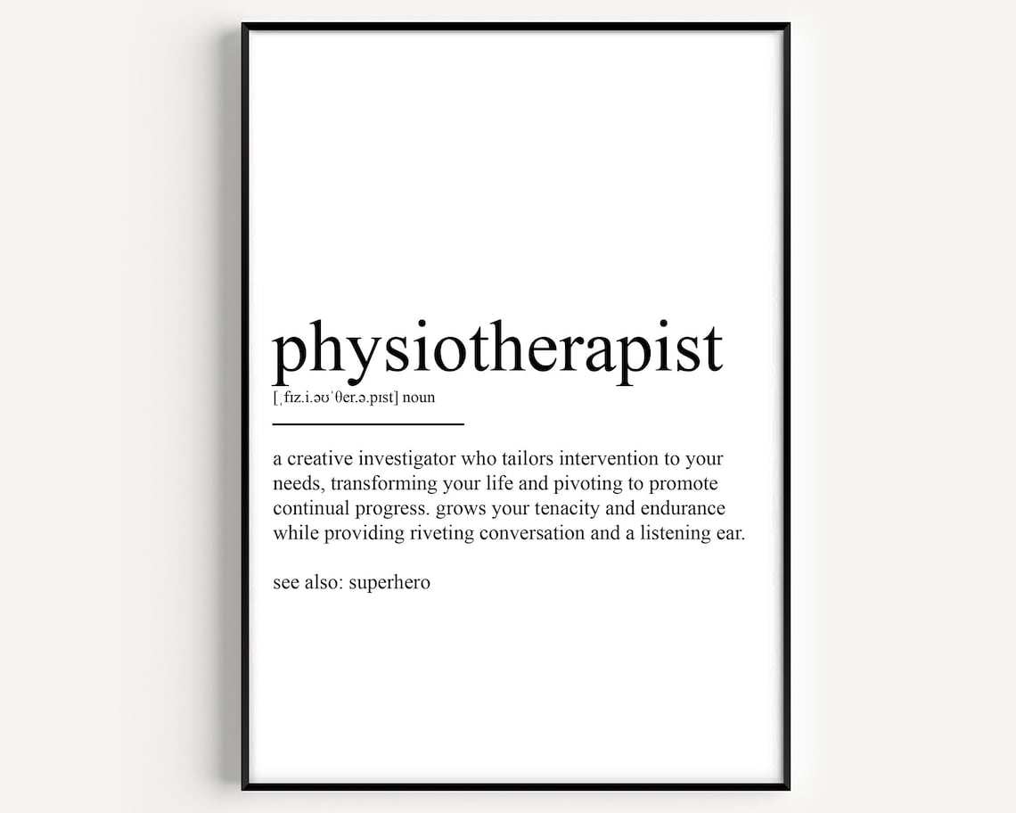 Physiotherapist Definition Typography Art Print