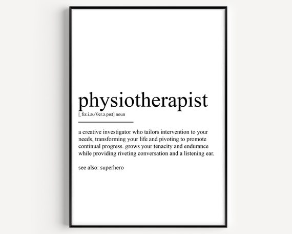 Physiotherapist Definition Typography Art Print