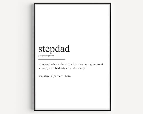 Stepdad Definition Superhero Funny Gift Dictionary Art Poster
