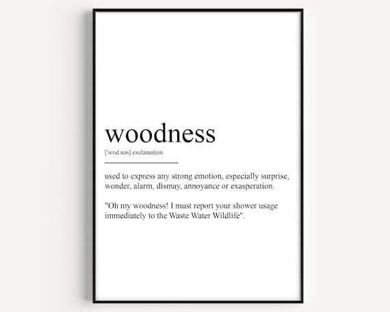 Woodness Funny Dictionary Definition Exclamation Quote Poster Art