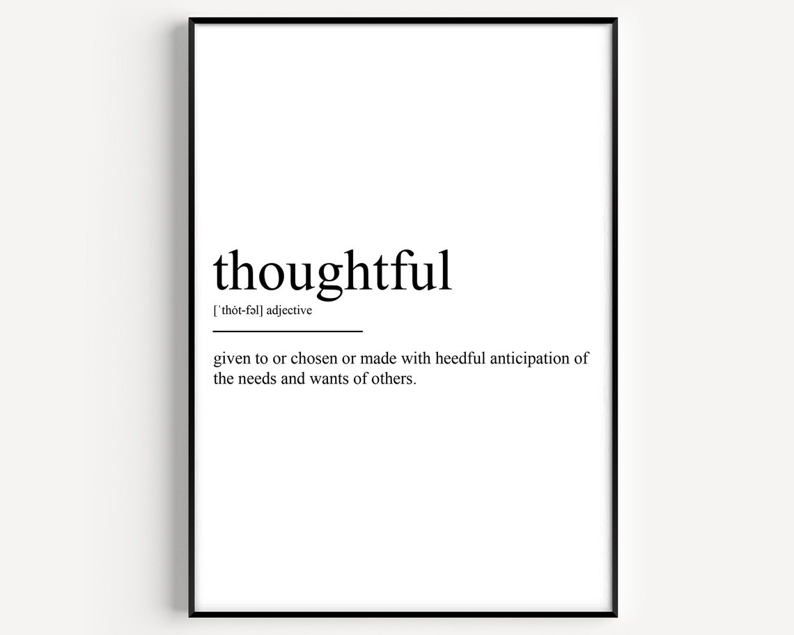 Thoughtful Dictionary Definition Minimalist Typography Style Poster