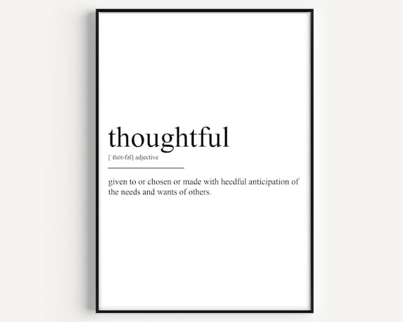 Thoughtful Dictionary Definition Minimalist Typography Style Poster