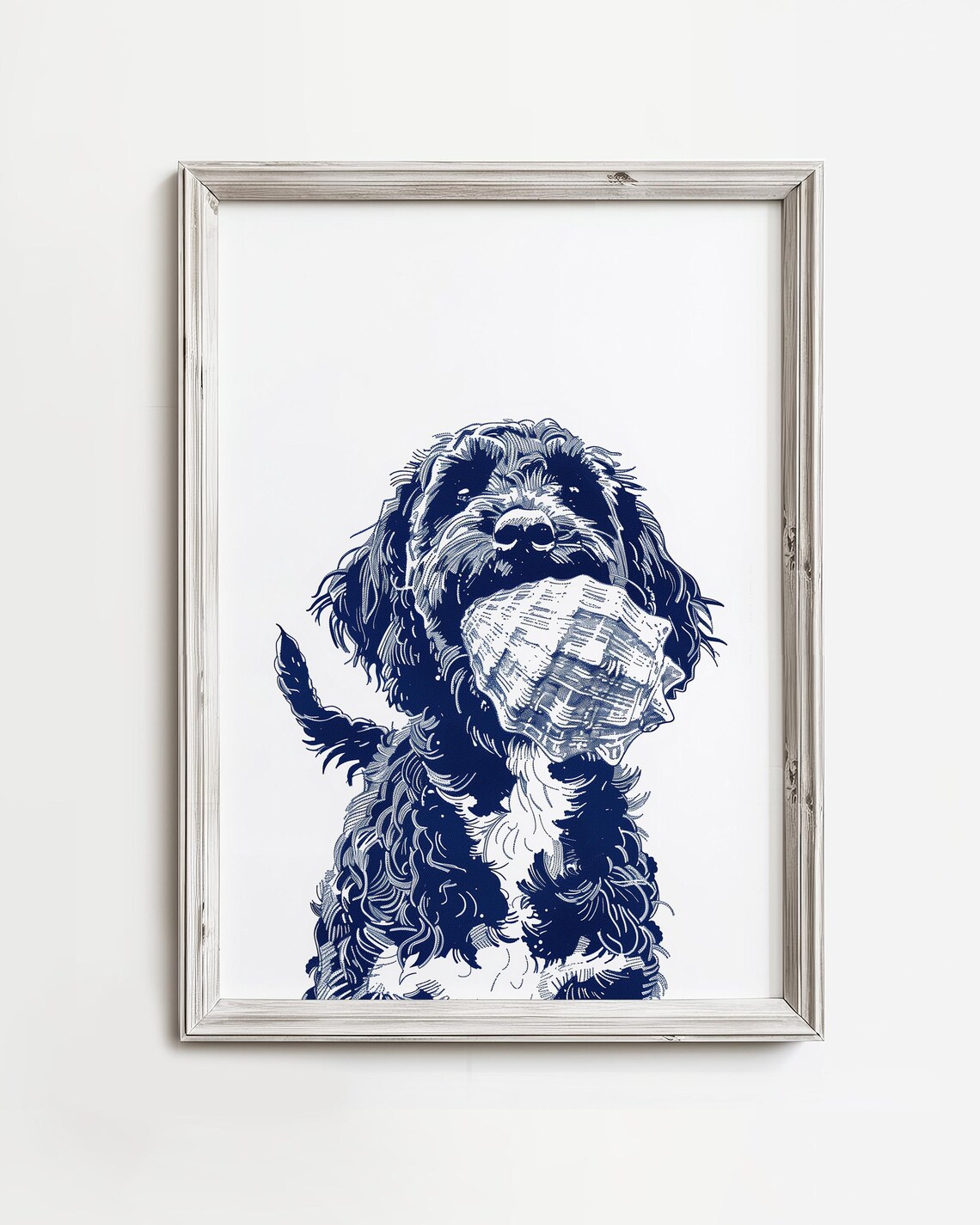 Doodle Finds Seashell Coastal Dogs Art Print