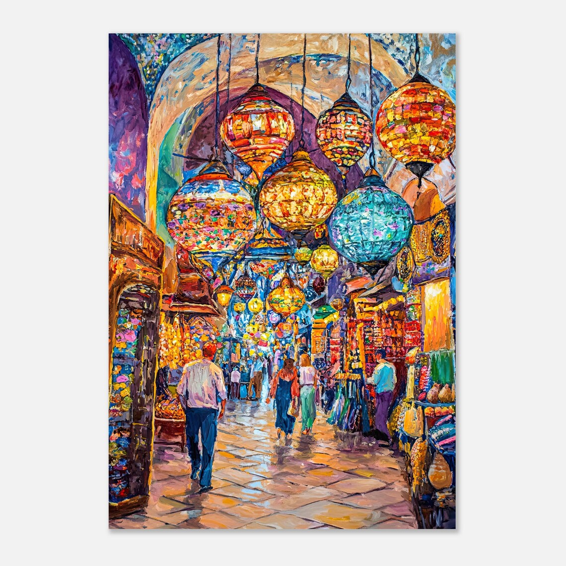 Grand Bazaar Istanbul Travel Poster, Oil Painting - Image 3