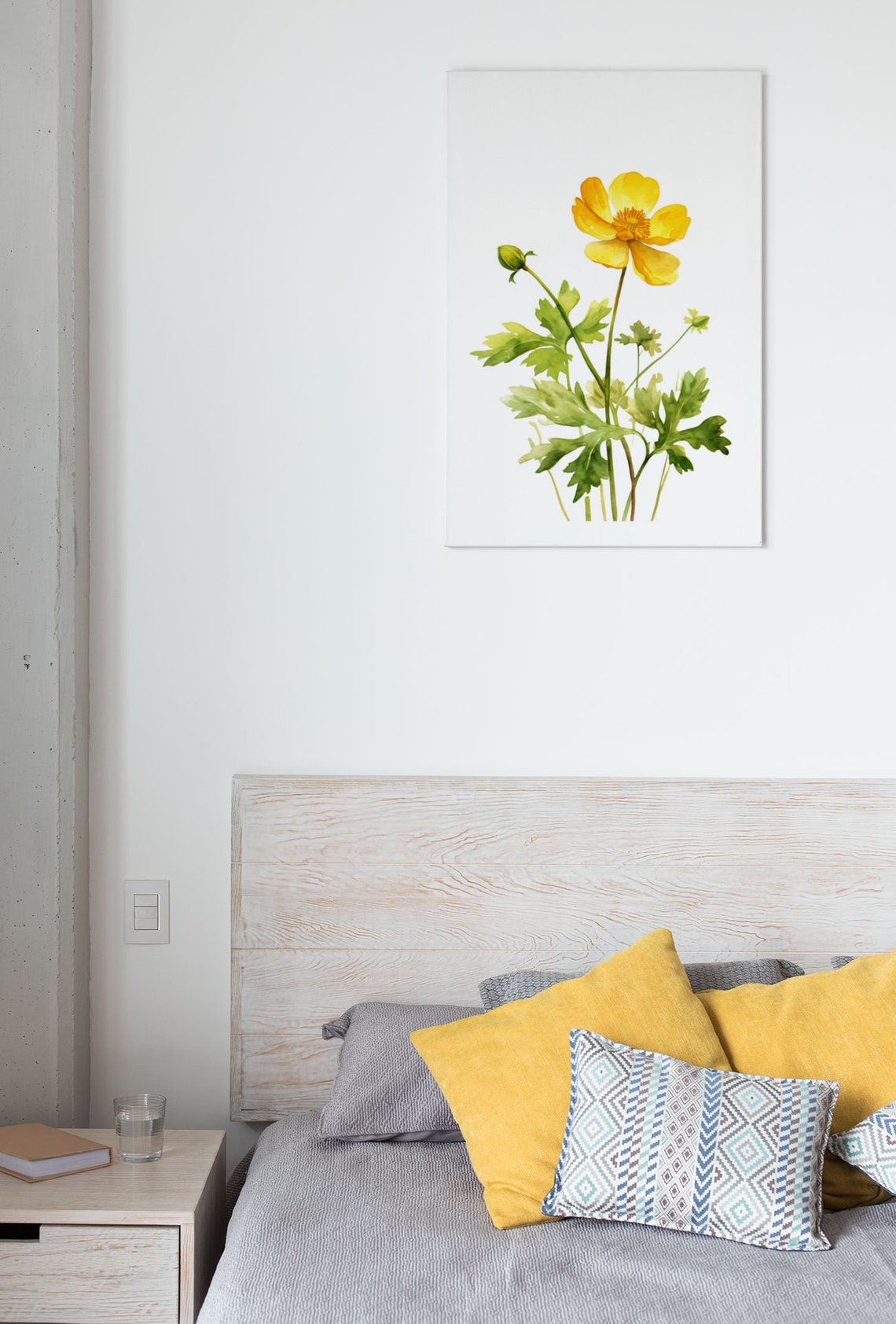 Yellow Buttercup Wildflower Sunny Watercolor Botanical Art Poster - Image 8