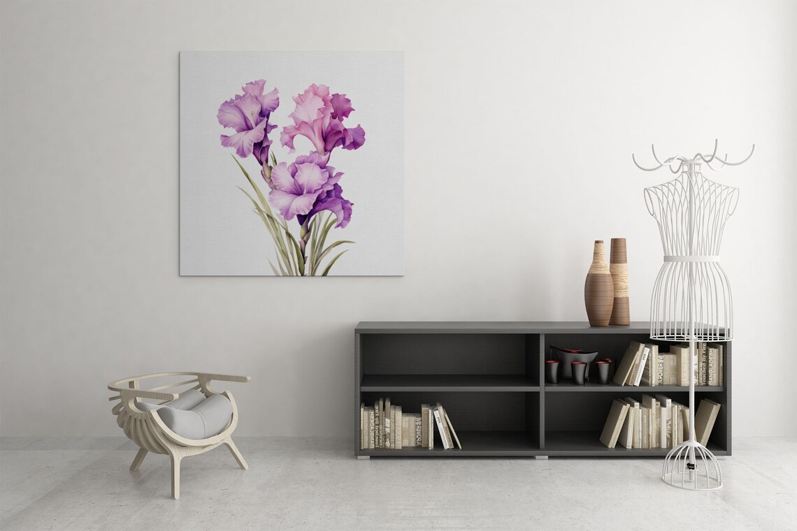Purple Gladiolus Flower Spike Stately Elegant Watercolor Art Poster - Image 7