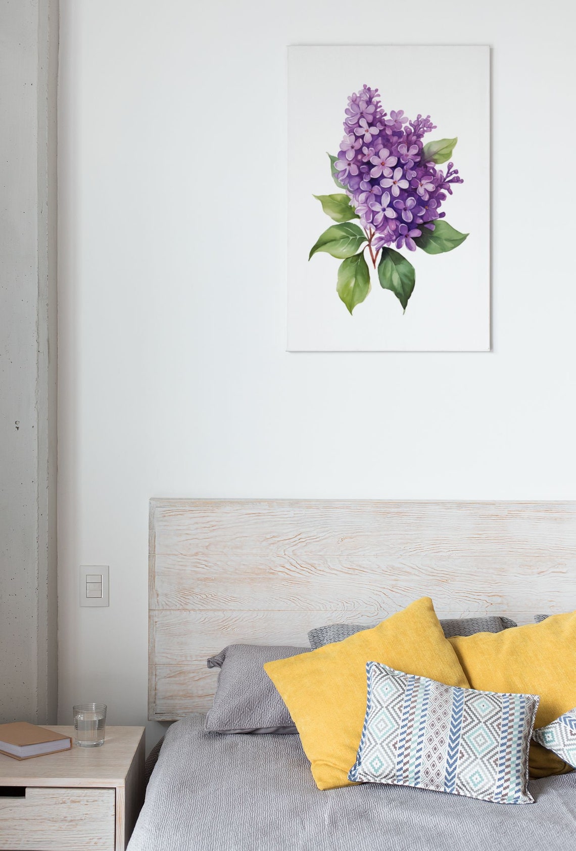 Deep Purple Lilac Cluster Watercolour Botanical Flower Poster - Image 5