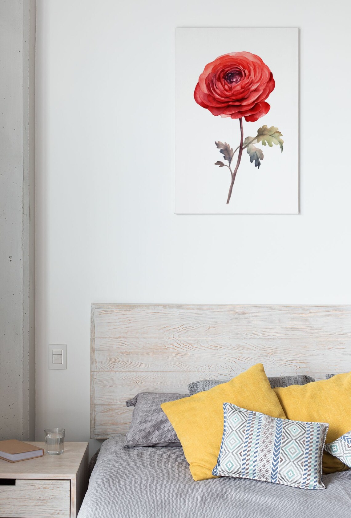 Red Ranunculus Single Bloom Watercolour Botanical Flower Poster - Image 9