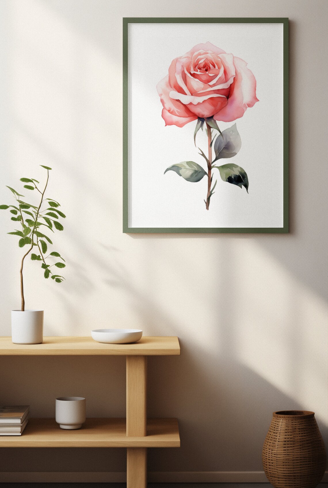 Pink Rose Watercolour Art Print, Floral Gift For Her - Image 4