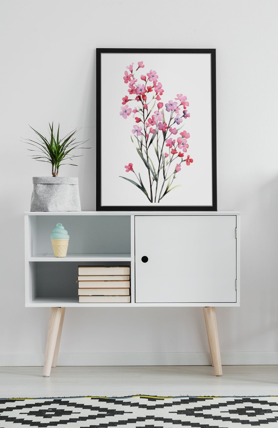 Pink Forget-Me-Not Sprays Delicate Watercolor Flower Art Poster - Image 8