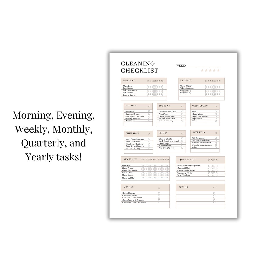 Cleaning Checklist Editable Canva Template - Image 3