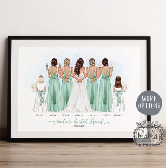 Bride Squad Floral Wedding Gift Art Print