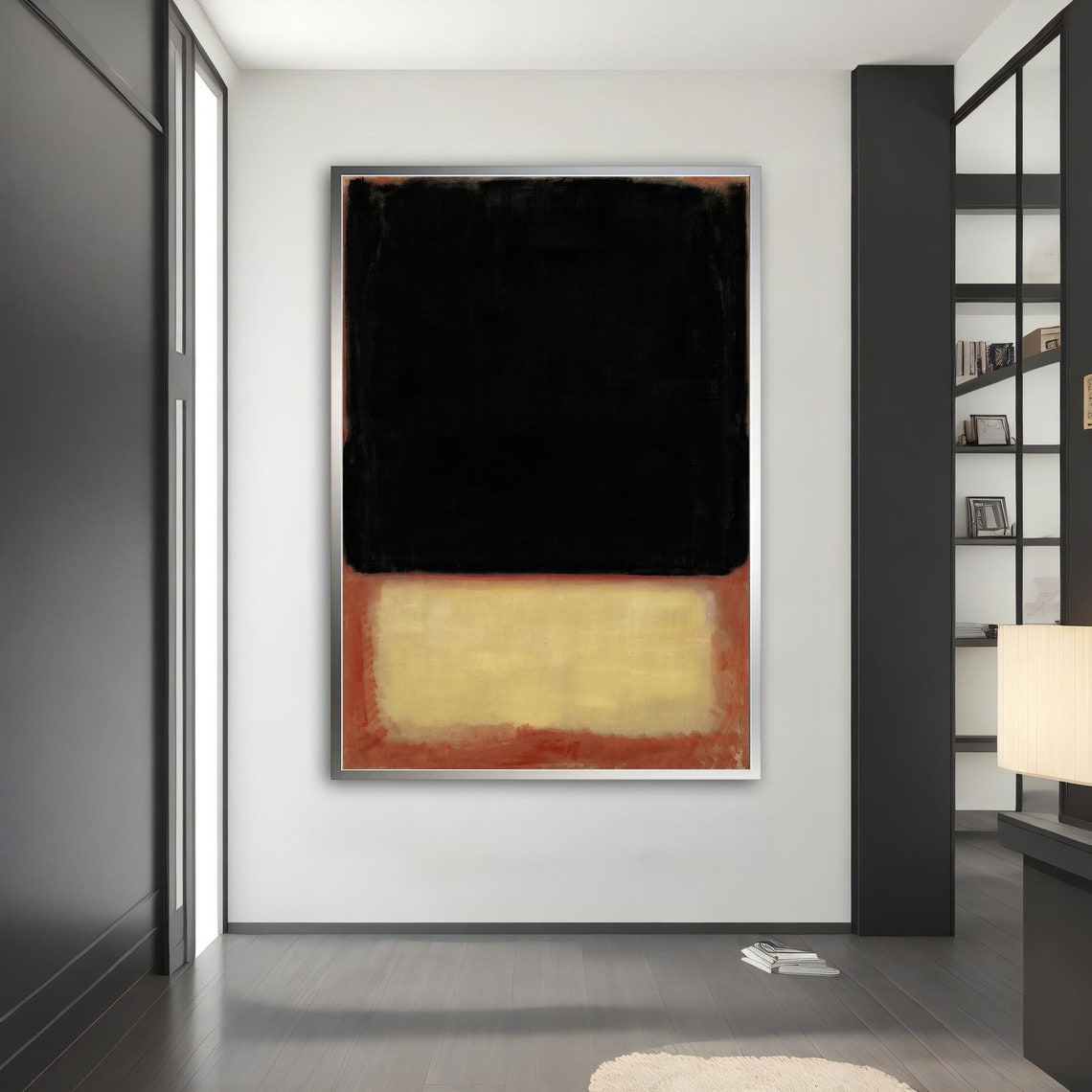 Rothko Style Black and Cream Color Field Abstract Art Poster - Image 4