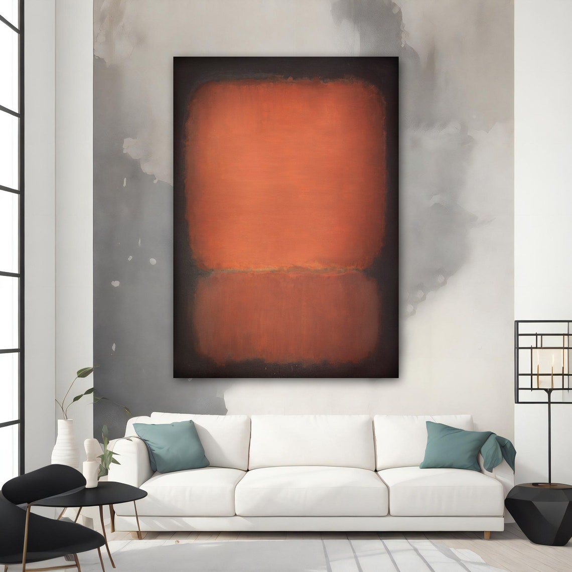 Red Color Field Abstract Glowing Warm Minimal Modern Art Poster - Image 4