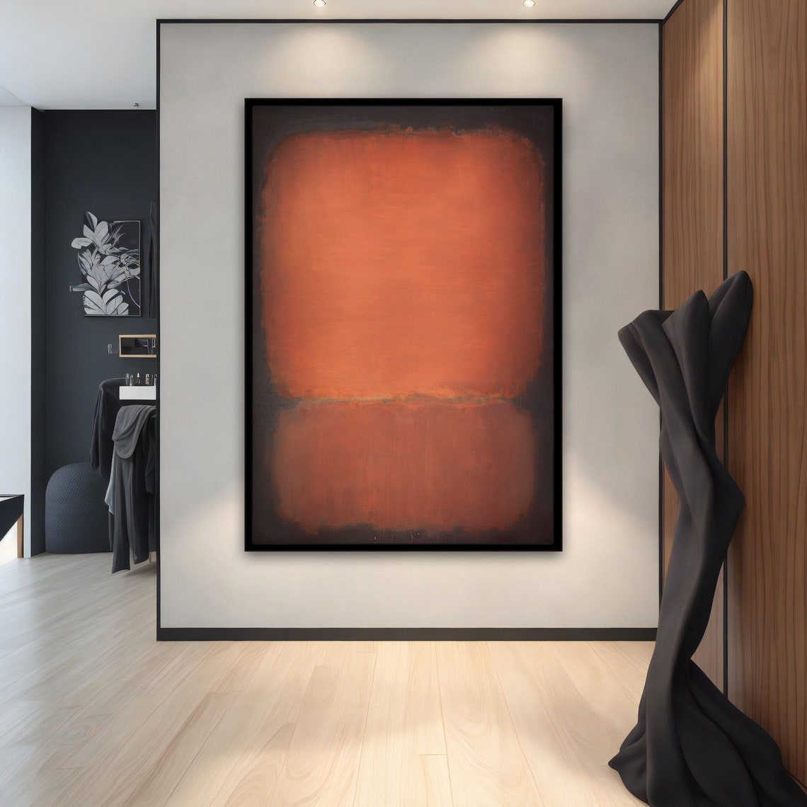 Red Color Field Abstract Glowing Warm Minimal Modern Art Poster - Image 2