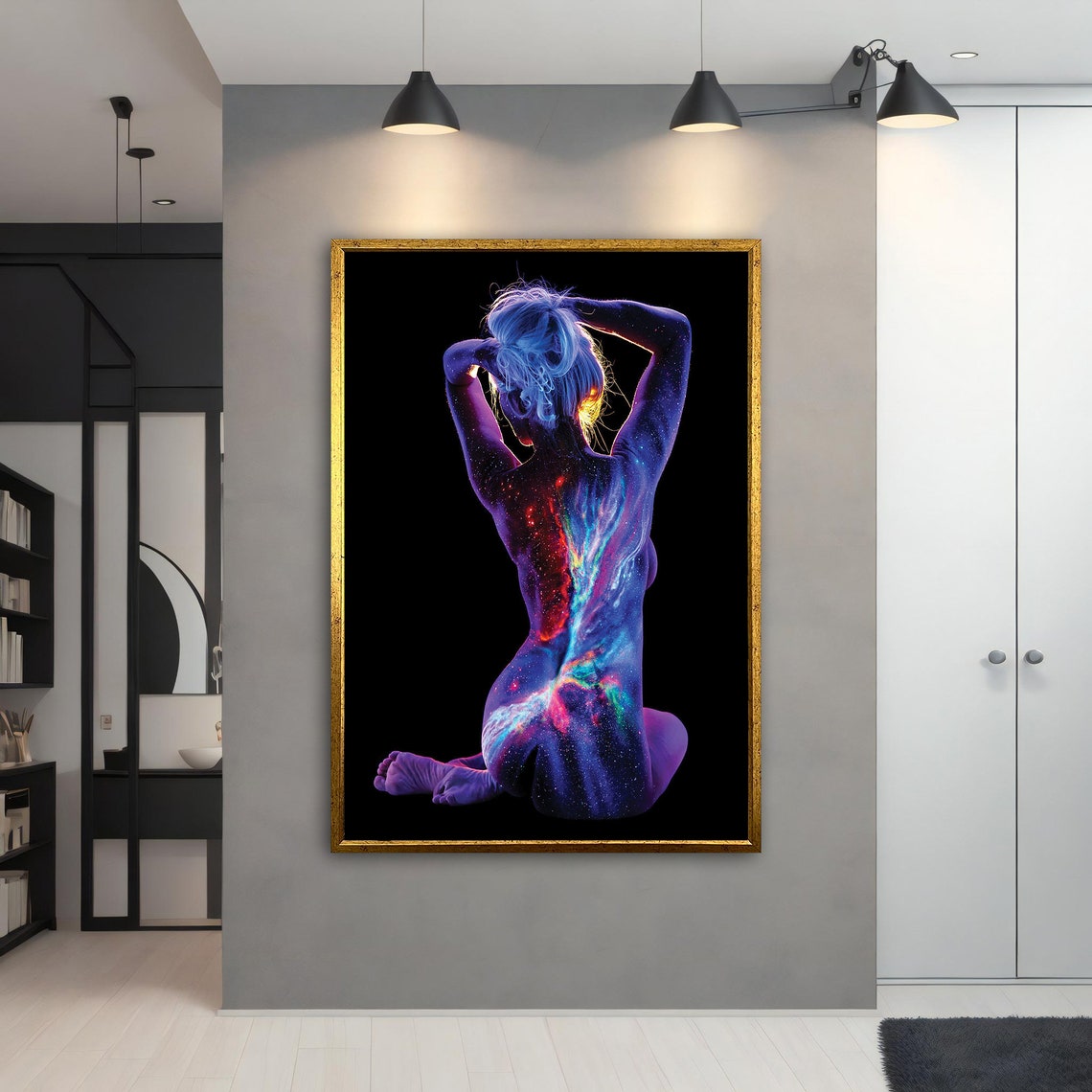 Colorful Sexy Woman Body Art Nude Girl Wall Art Sexy Young Woman Art Sensual Girl Erotic Home Decor