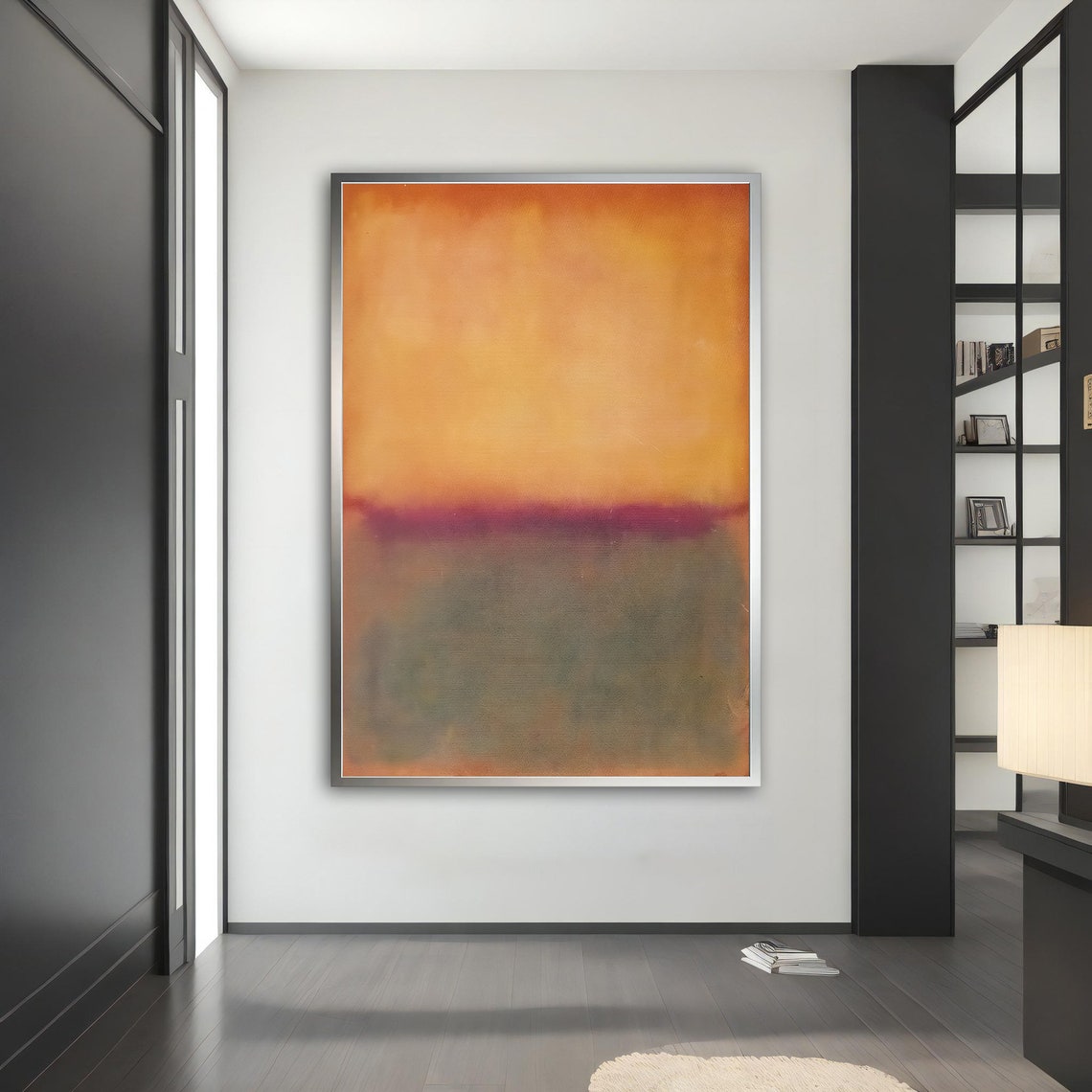 Rothko Style Soft Orange Magenta Grey Muted Color Field Poster - Image 4