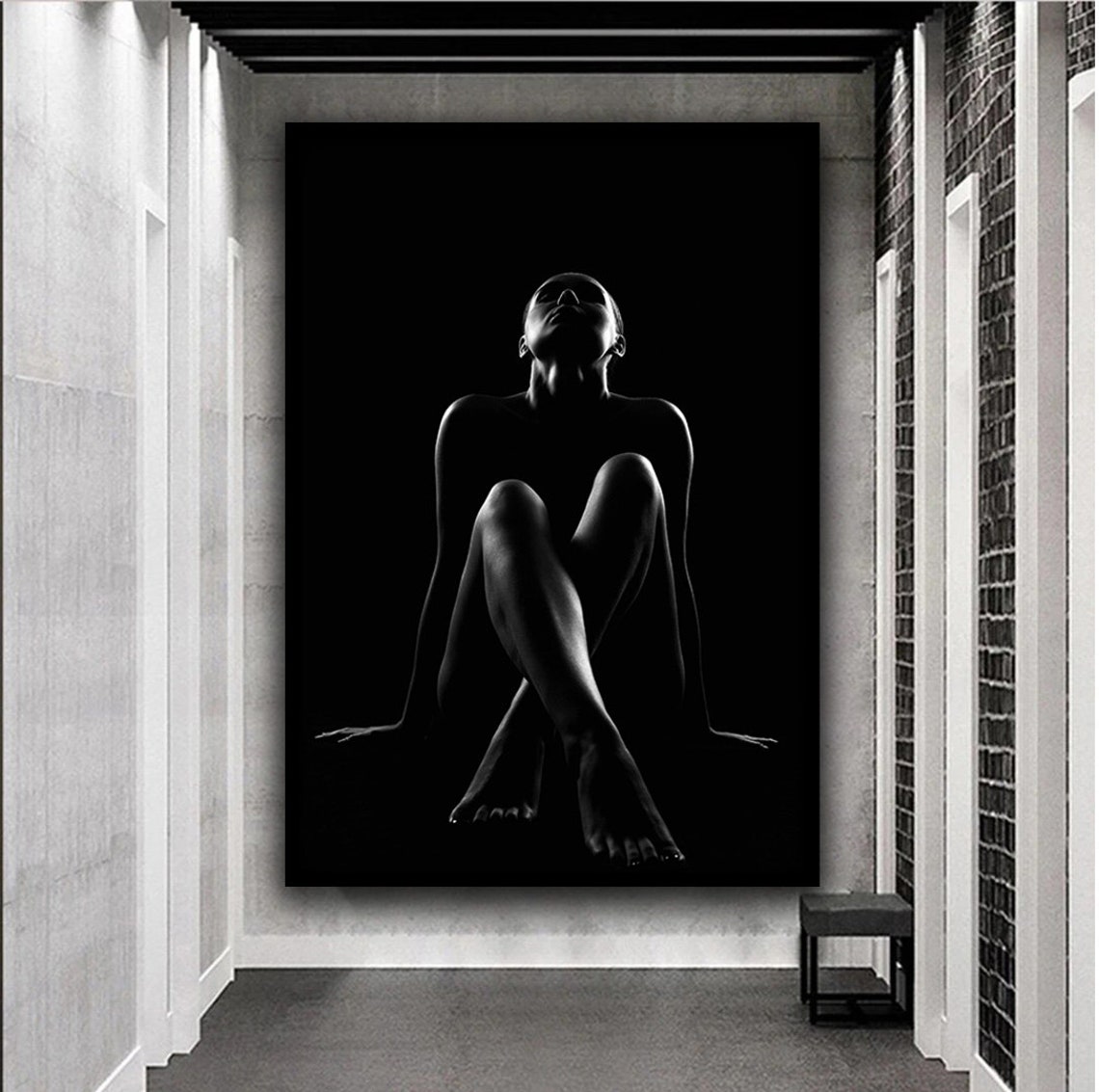 Nude Woman Art Erotic Nudity Wall Art Sexy Girl Body Decor Sexy Woman Black And White Print Sensual Woman Art Female Art - Image 4