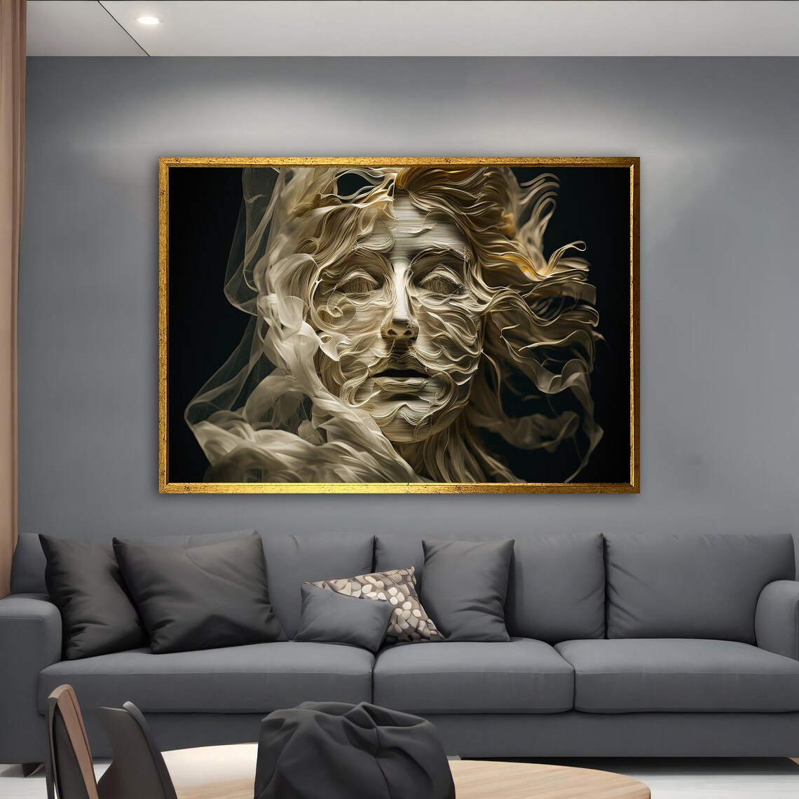 Surreal Smoke Veil Woman Face Ethereal Goddess Dark Art Poster - Image 5