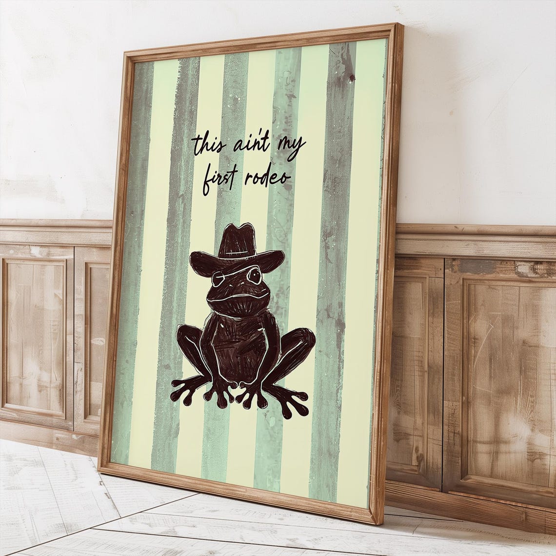This Ain't My First Rodeo Cowboy Frog Funny Western Art Poster